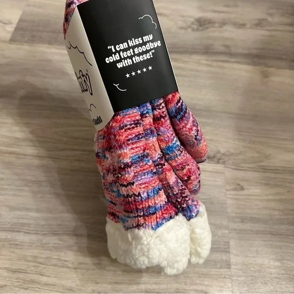 The Comfy Sleeper Sock Multicolor Slipper Socks cozy warm socks 6-10 - Picture 4 of 7